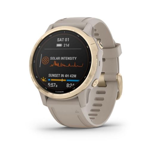 Fenix 6S Pro Solar Light Gold with Light Sand Band, Garmin