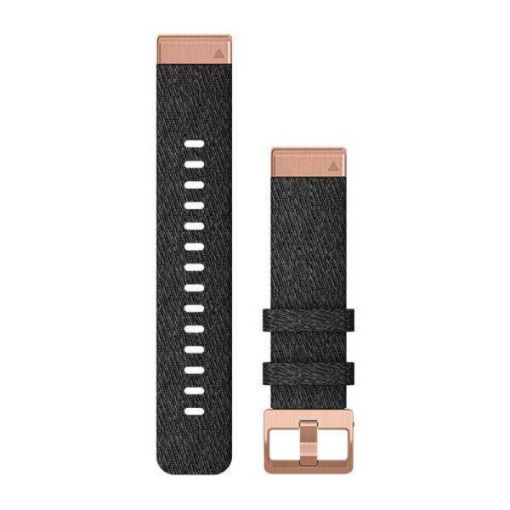 Λουρί QuickFit 20 Heathered Black Nylon with Rose Gold Hardware για Fenix 6S, Garmin