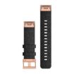 Λουρί QuickFit 20 Heathered Black Nylon with Rose Gold Hardware για Fenix 6S, Garmin