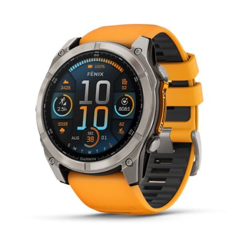 fenix 8 51mm AMOLED Sapphire Titanium with Spark Orange and Graphite, Garmin