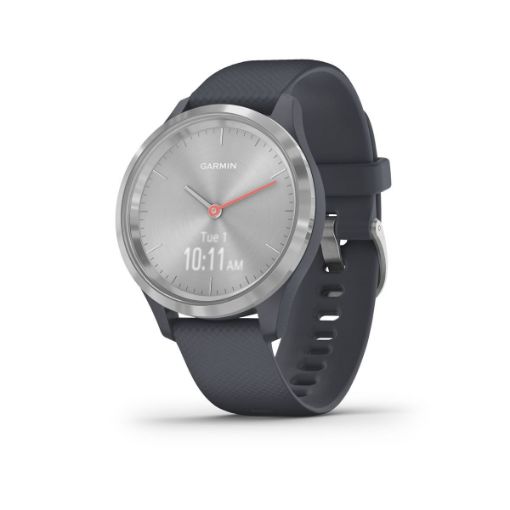 vivomove 3S Granite Blue Silicone with Silver Hardware, Garmin