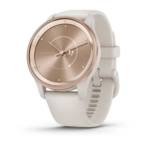 Εικόνα της vivomove Trend Peach Gold Stainless Steel Bezel with Ivory Case and Silicone Band, Garmin