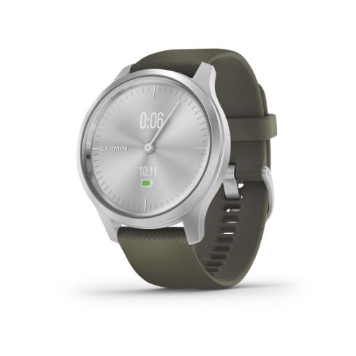 vivomove style Moss Green Silicone with Silver Hardware, Garmin