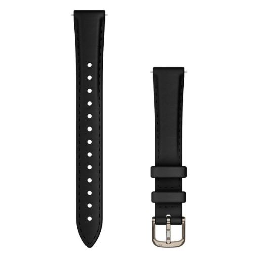 Band for Lily 2 Black Leather with Cream Gold, Garmin