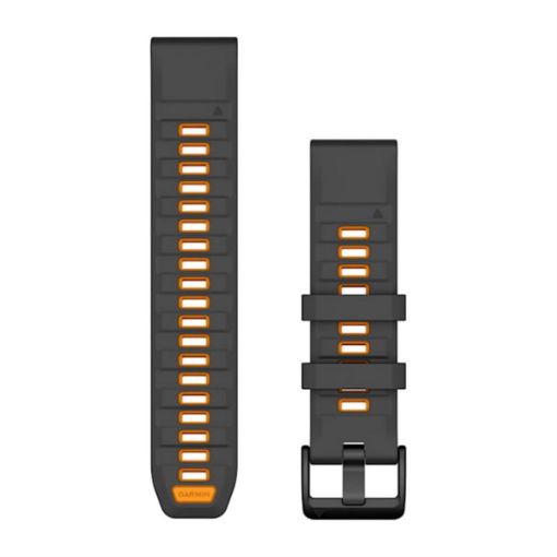 QuickFit 22 Silicone Band Graphite with Spark Orange, Garmin